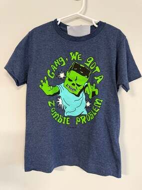 A Minecraft Movie Boys Zombie Graphic T-Shirt Blue Heather Medium